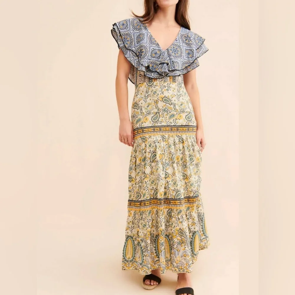 NWT FREE PEOPLE | $172 Prairie Ruffle Maxi Dress - Picture 5 of 5